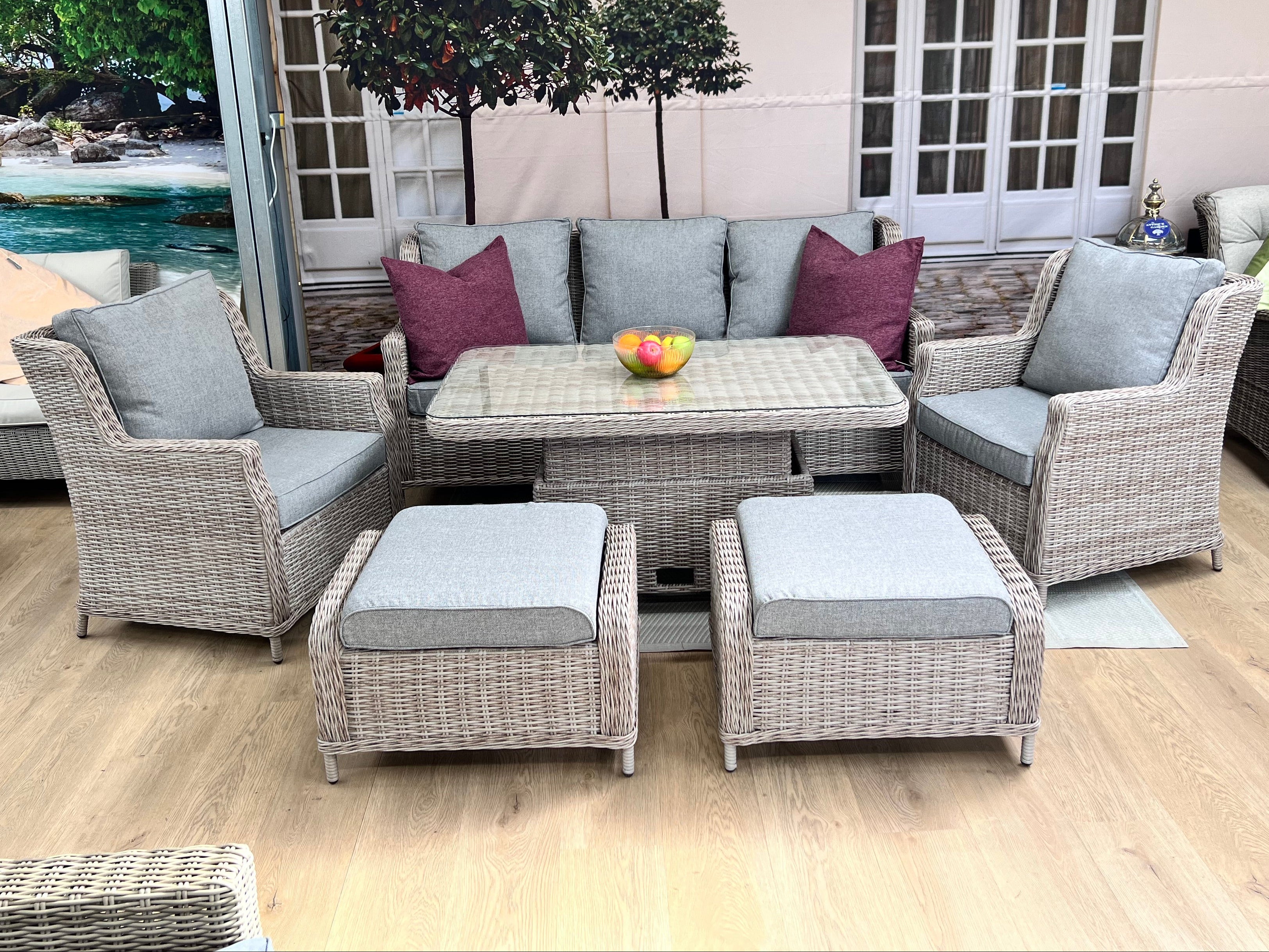 Trieste Wingback Lounge Set - 7 seater