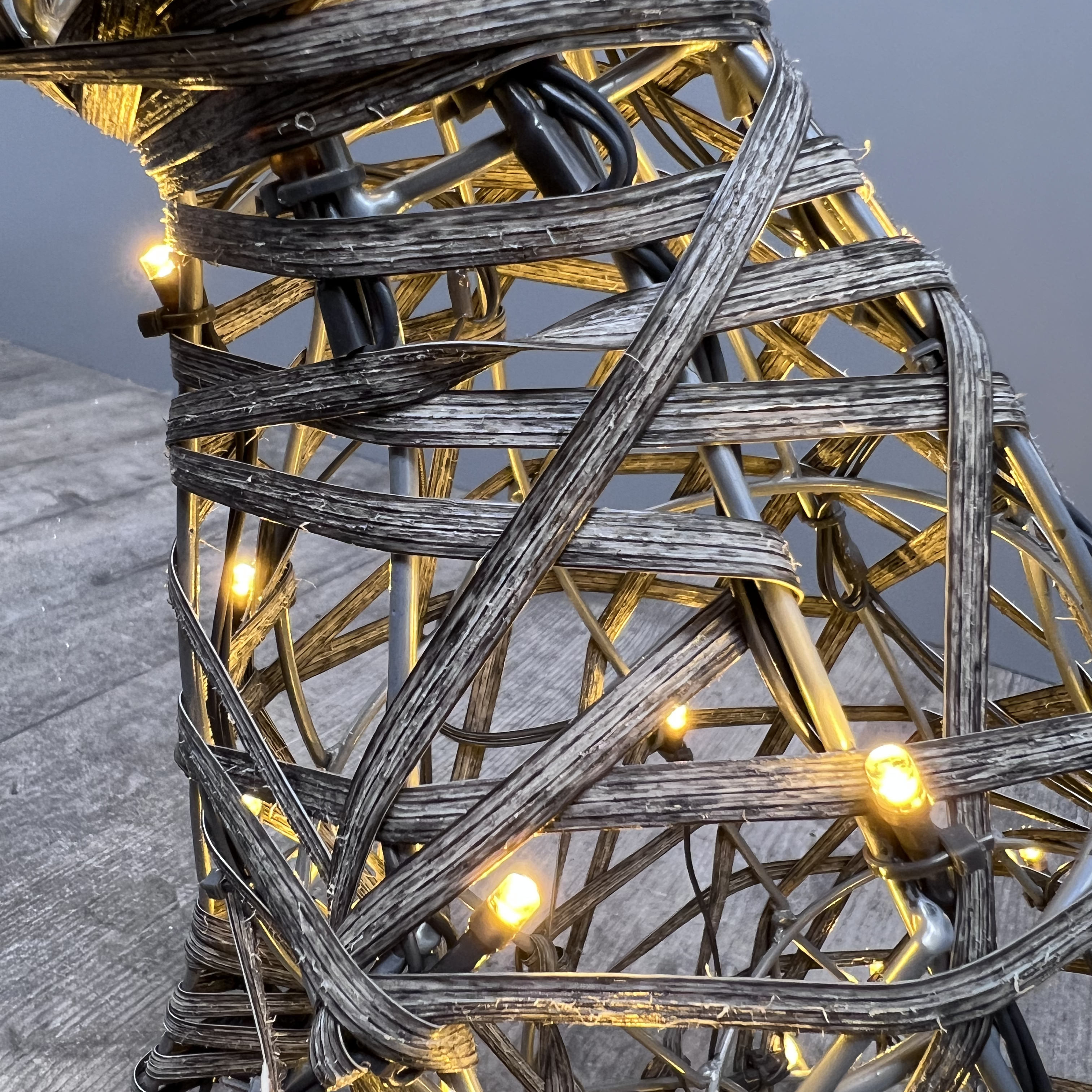 Noma Grey Rattan Sitting Rabbit Light - 50cm x 40cm