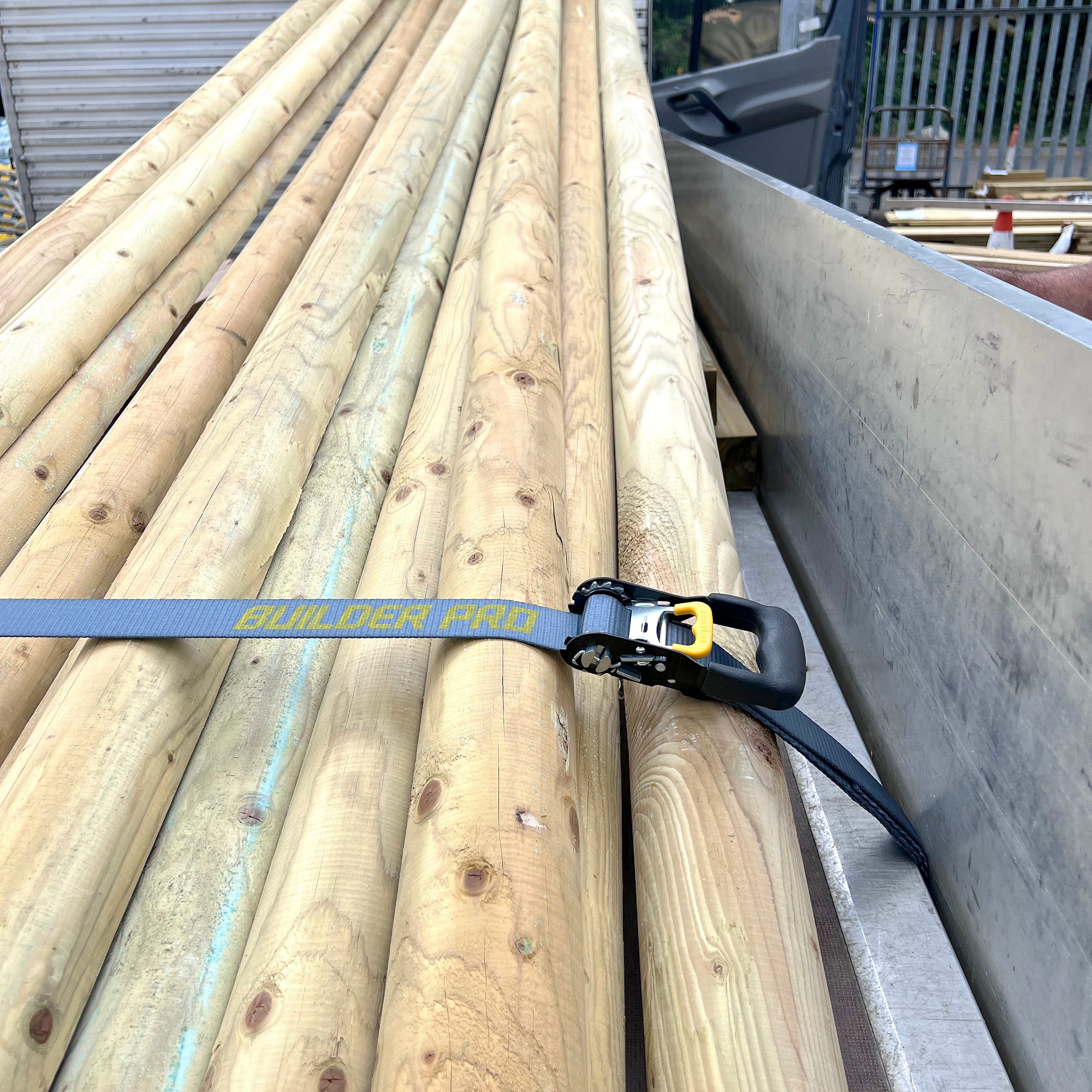 Builder Pro Heavy Duty Ratchet Tie Downs - 2pcs - 7.5m x 38mm