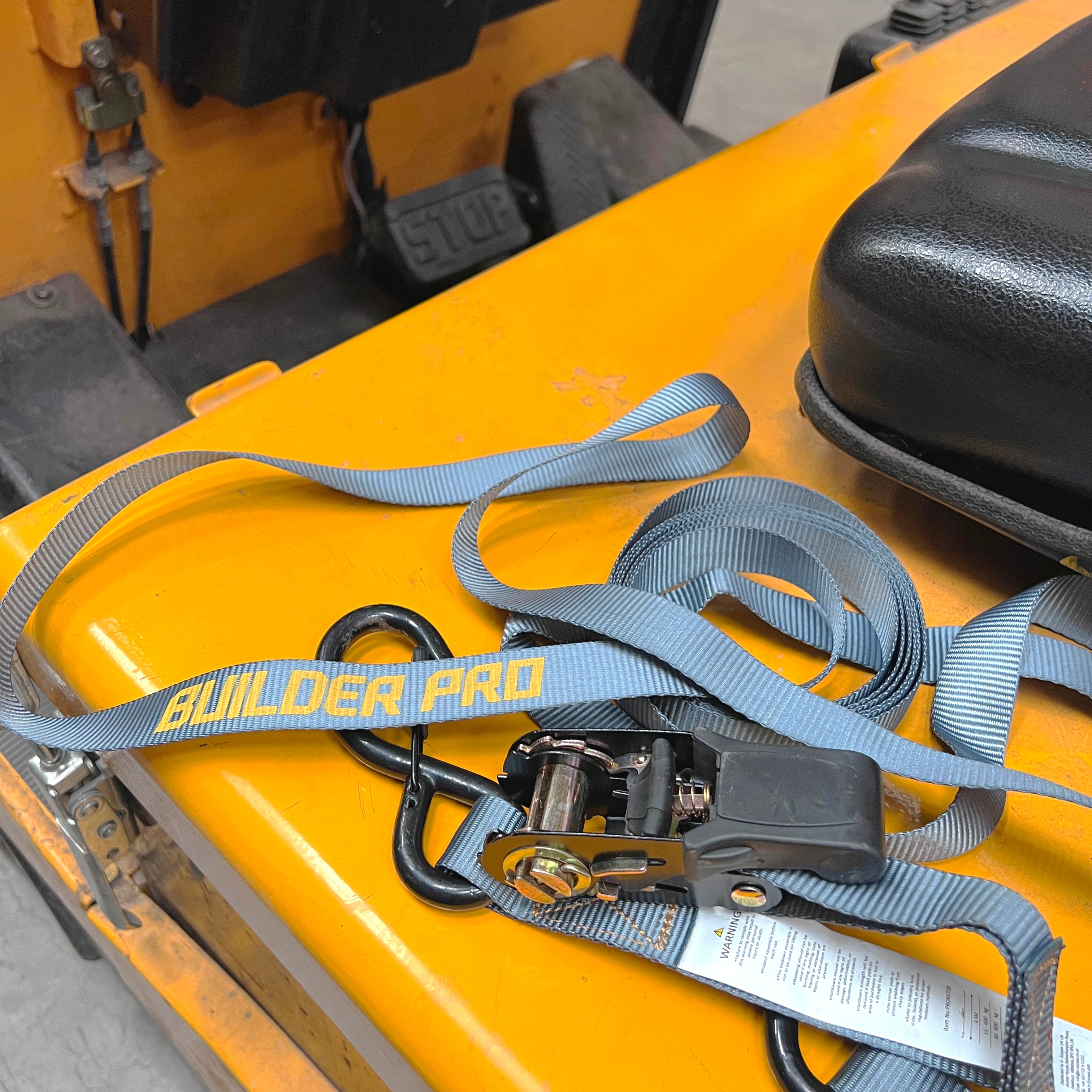 Builder Pro Heavy Duty Ratchet Tie Downs - 2pcs - 7.5m x 38mm