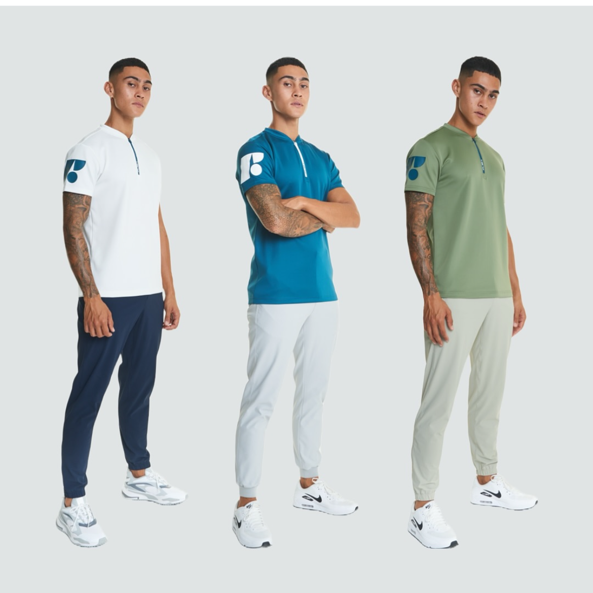 Men's Short Sleeve Low-Collar Zip Up Sport Shirt FP1