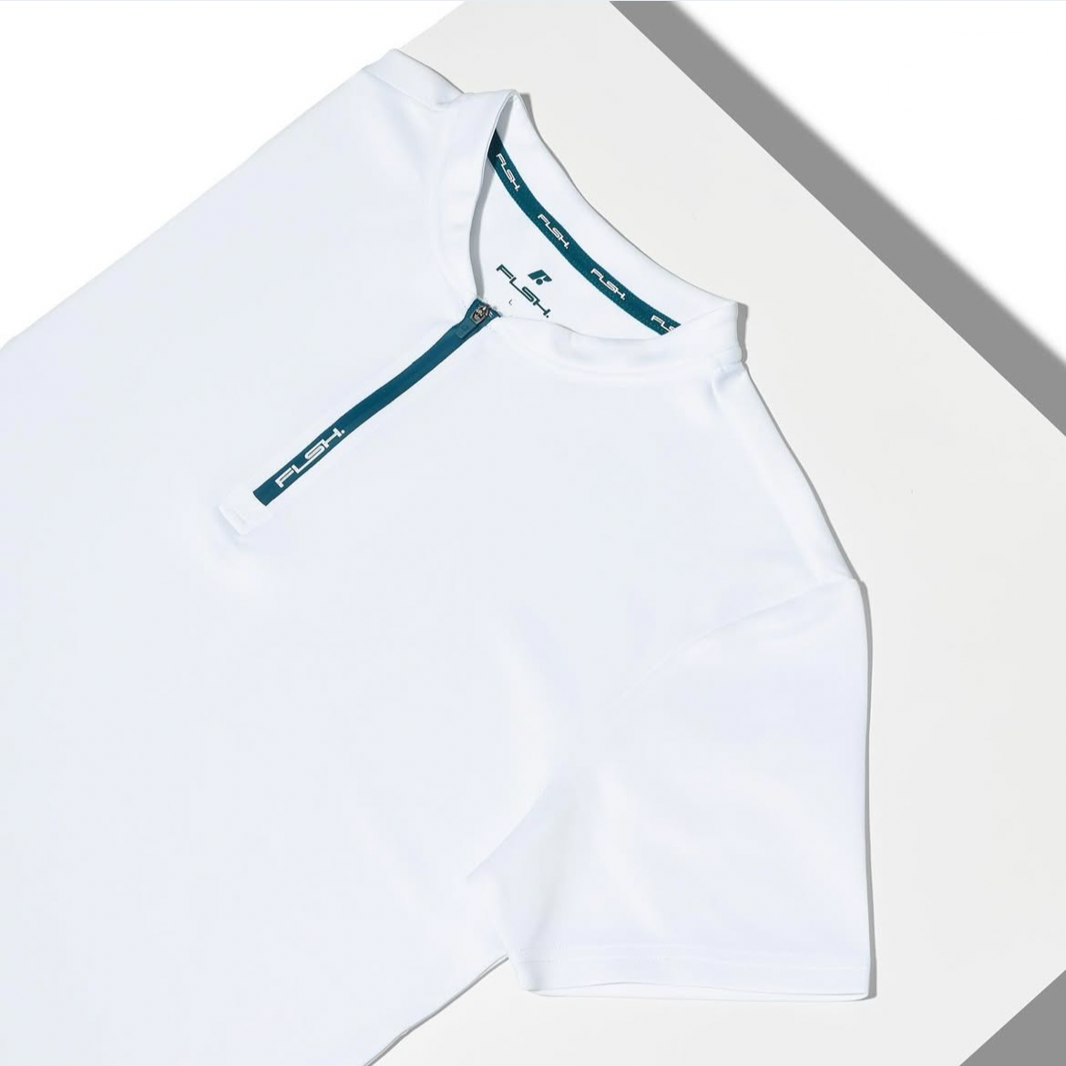 Men's Short Sleeve Low-Collar Zip Up Sport Shirt FP1