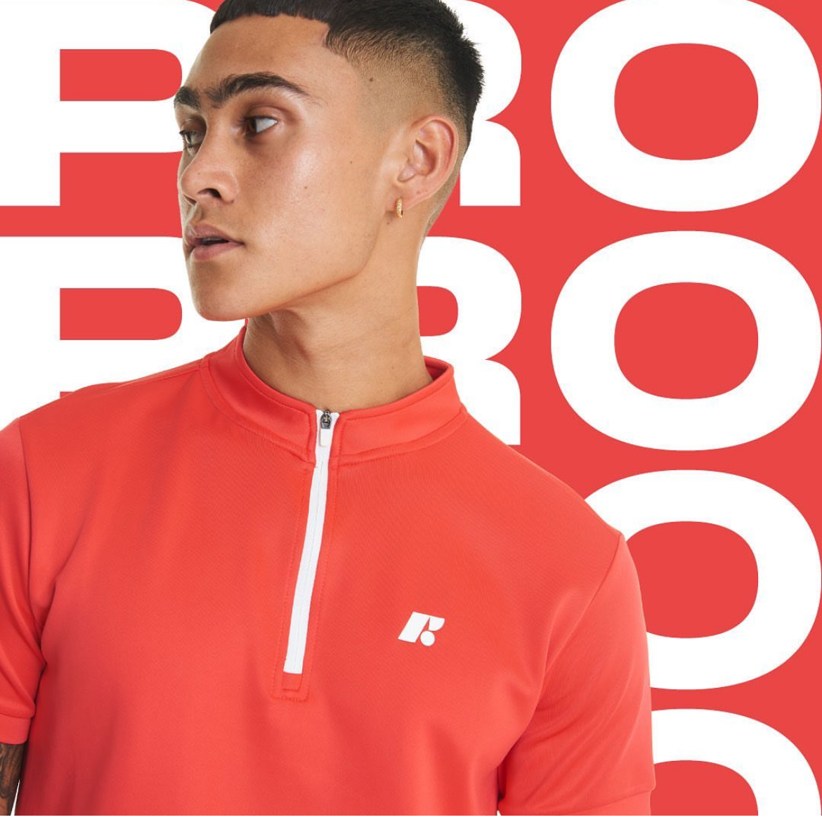Men's Short Sleeve Mid-Collar Zip Up Sport Shirt FP3