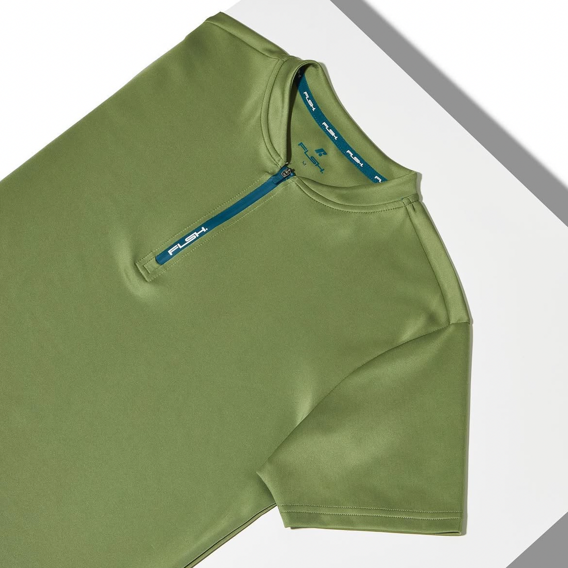Men's Short Sleeve Low-Collar Zip Up Sport Shirt FP1