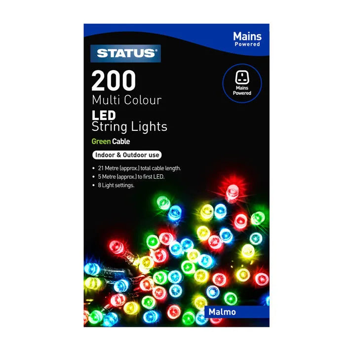 Status 200 Indoor / Outdoor LED String Lights - mains powered