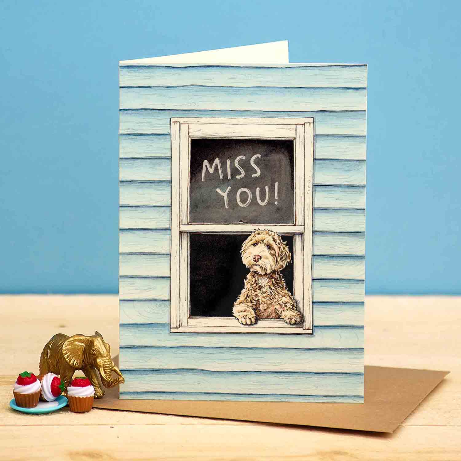 Miss You Dog Card by Bewilderbeest