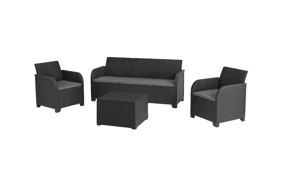 KETER Rosalie 5 Seater Lounge Set - Graphite