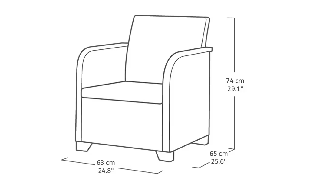 KETER Rosalie 5 Seater Lounge Set - Graphite