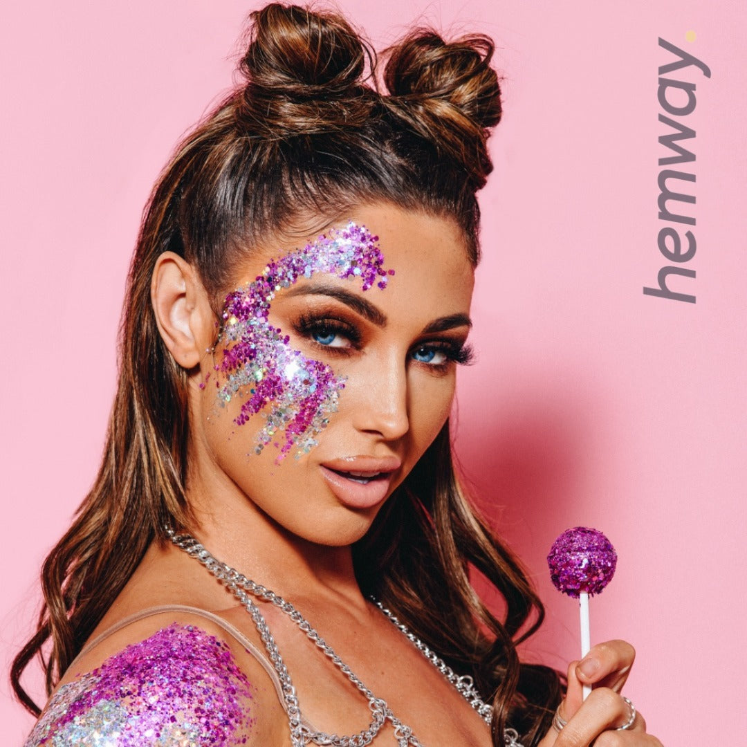 Hemway Set of 54 ULTRA SPARKLE Glitter Tubes - Premium MIXED SIZE & SHAPE Multipurpose Glitter