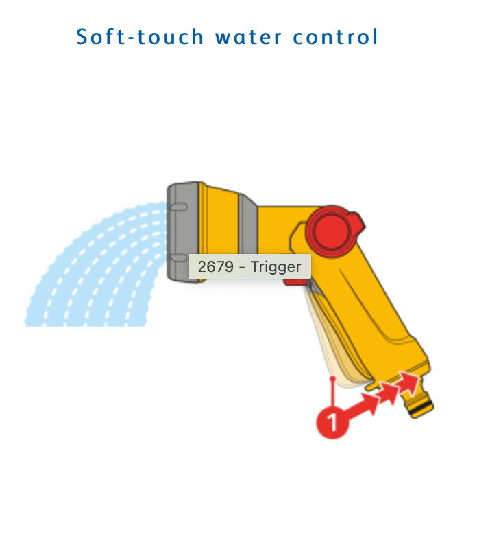 Hozelock 2343 Multi Spray Gun with 3 Fittings
