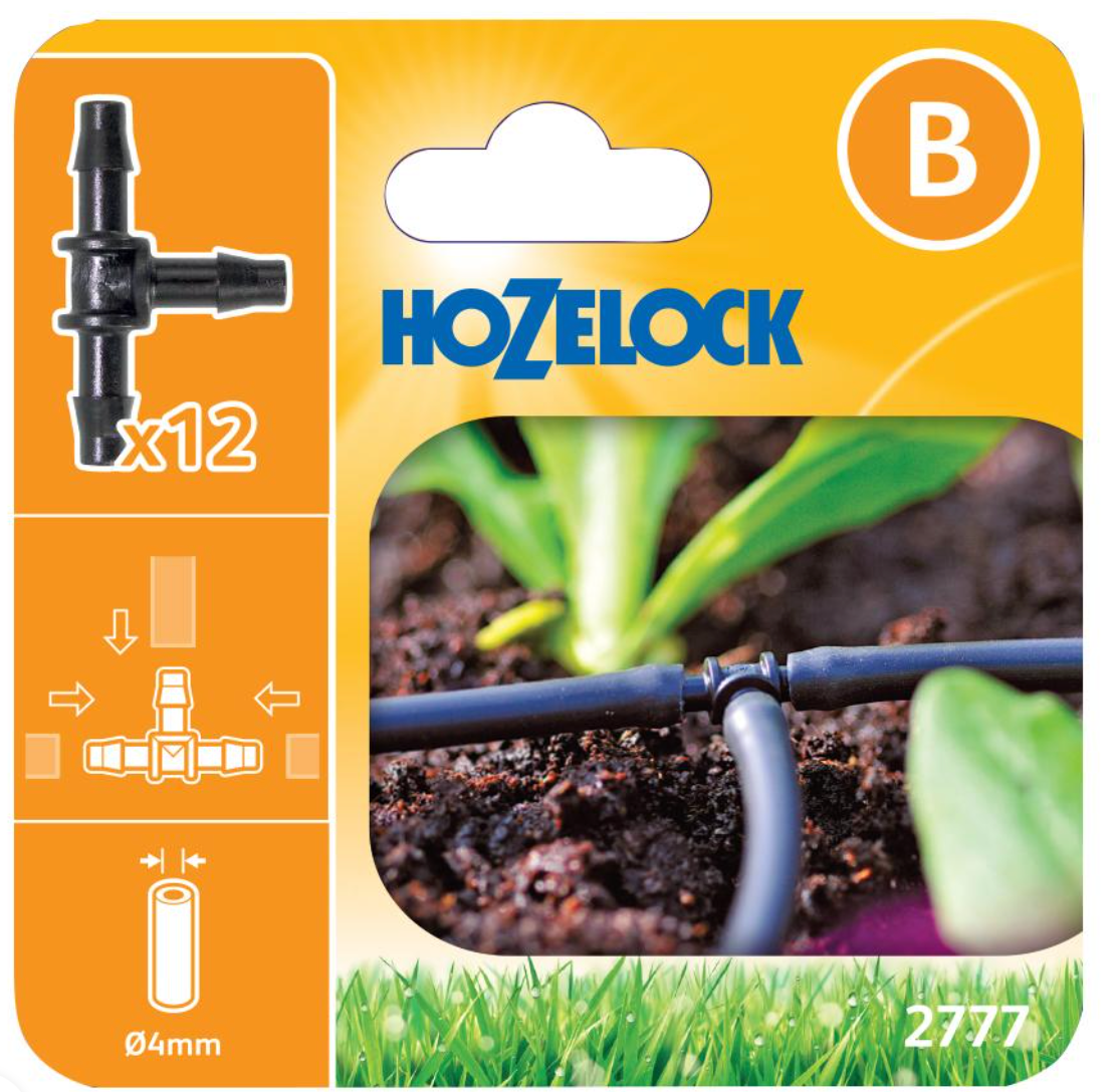 Hozelock 2777 T Piece Connectors 4mm - Pack of 12