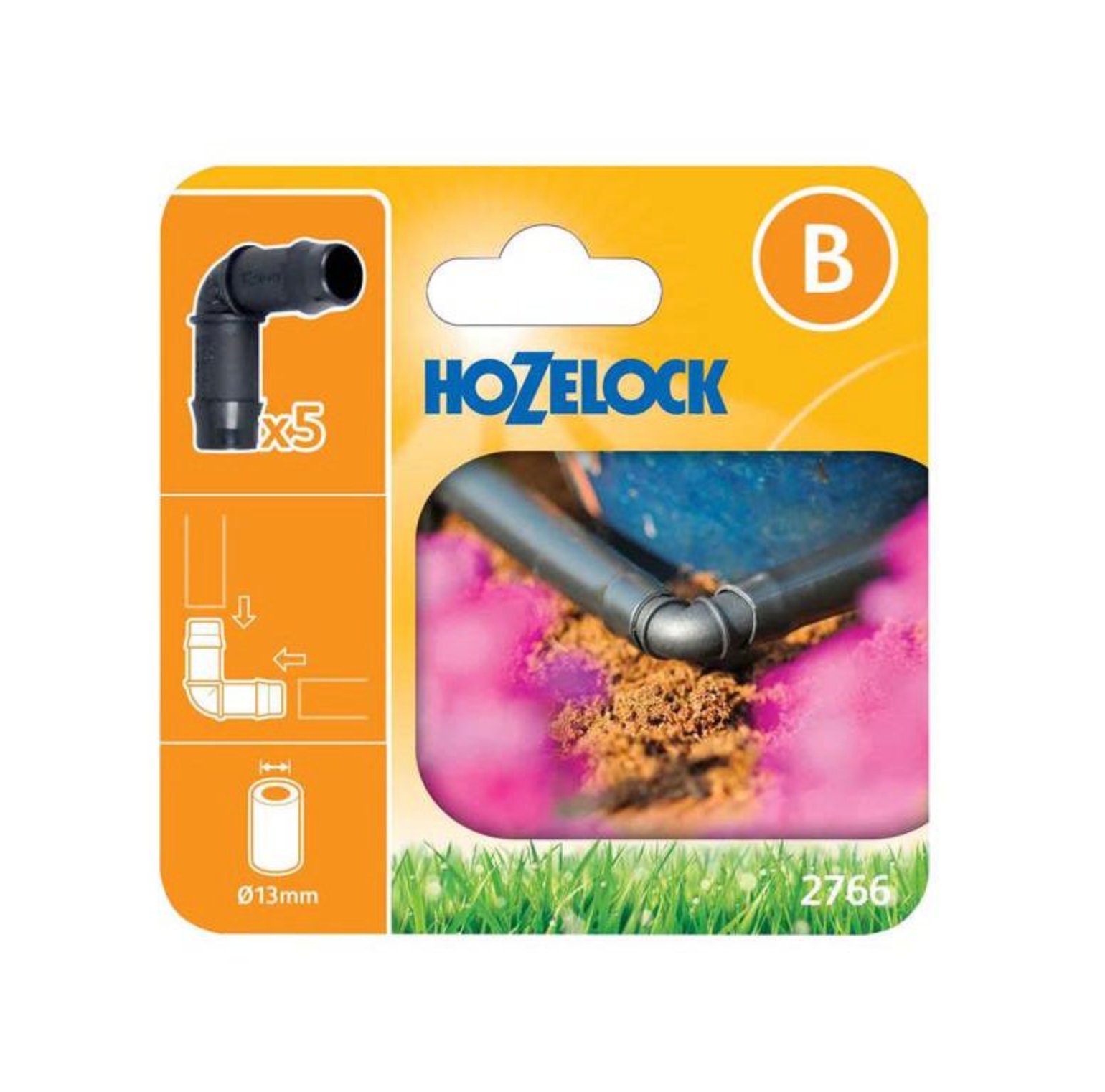 Hozelock 2766 90° Elbow Connector 13mm - Pack of 5