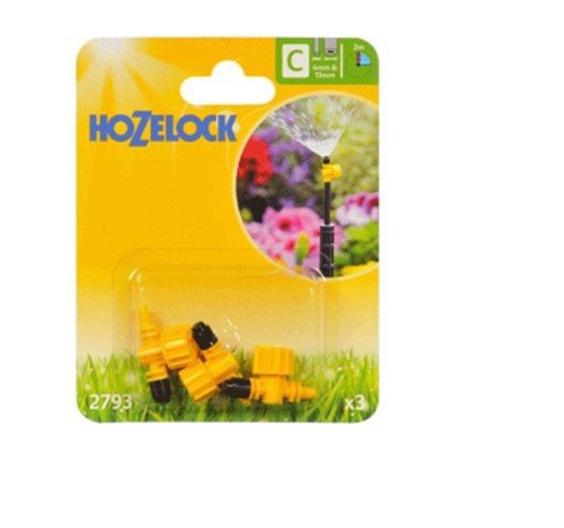 Hozelock 2793 Adjustable Microjet 90° 4mm & 13mm - Pack of 3