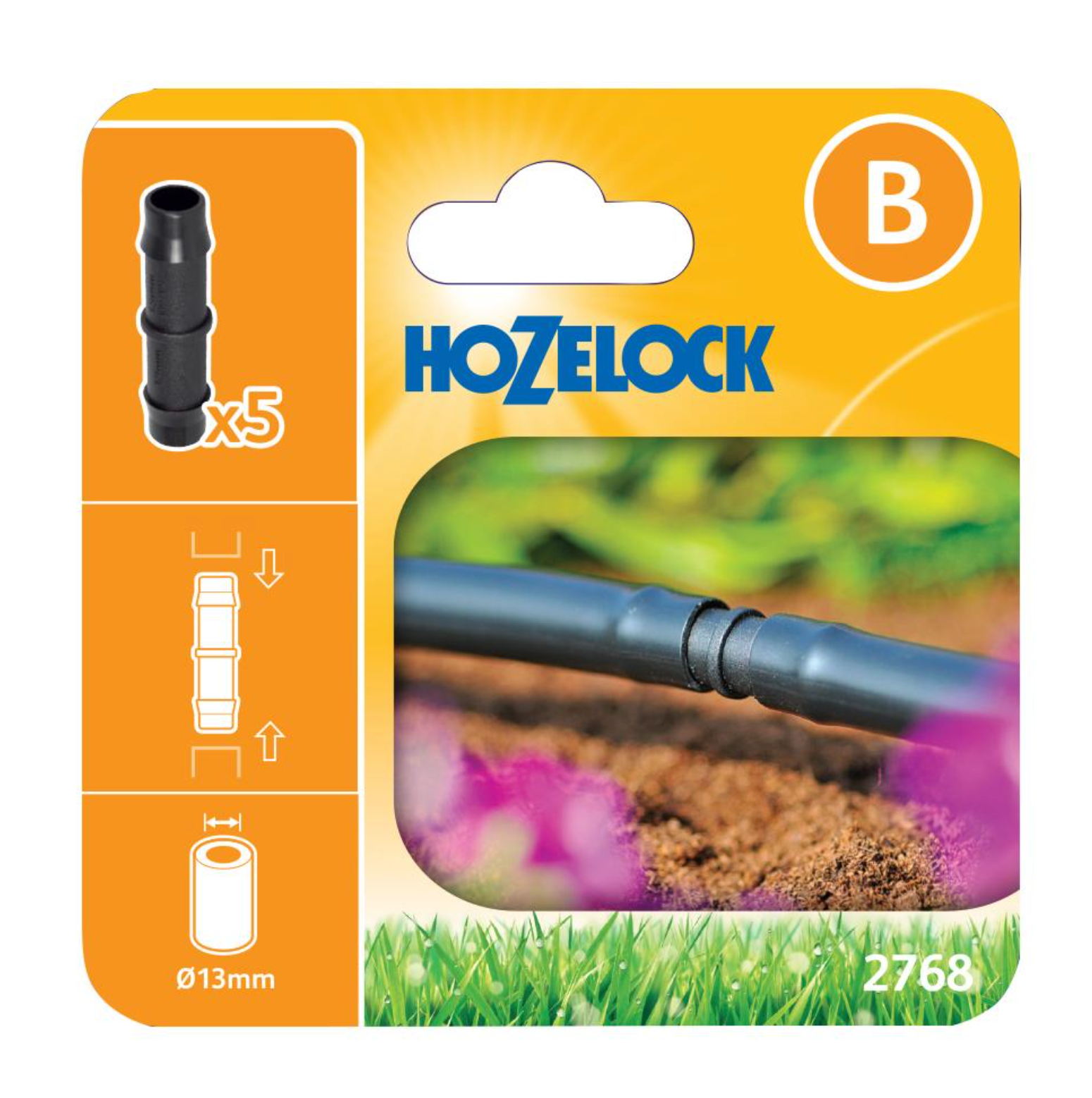 Hozelock 2768 Straight Connector Piece 13mm - Pack of 5