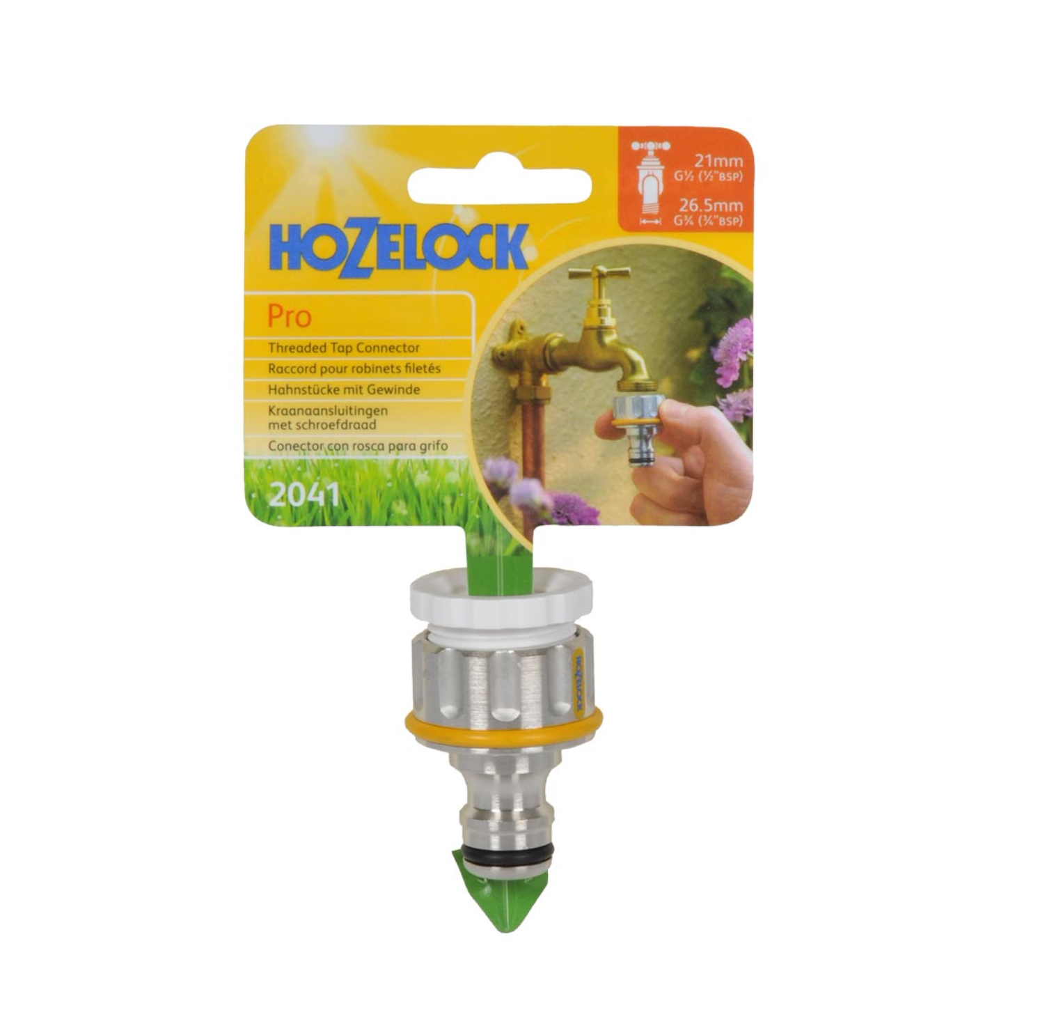 Hozelock 2041 Metal Threaded Tap Adaptor - ½" &  ¾" BSP