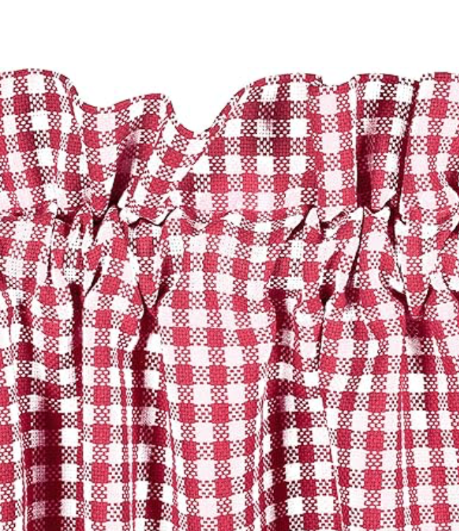 'Native Fab' 3 Pieces Window Curtain Tiers and Valance Set – Half Window Curtains Short Curtains 2 Tiers & 1 Valance Curtain