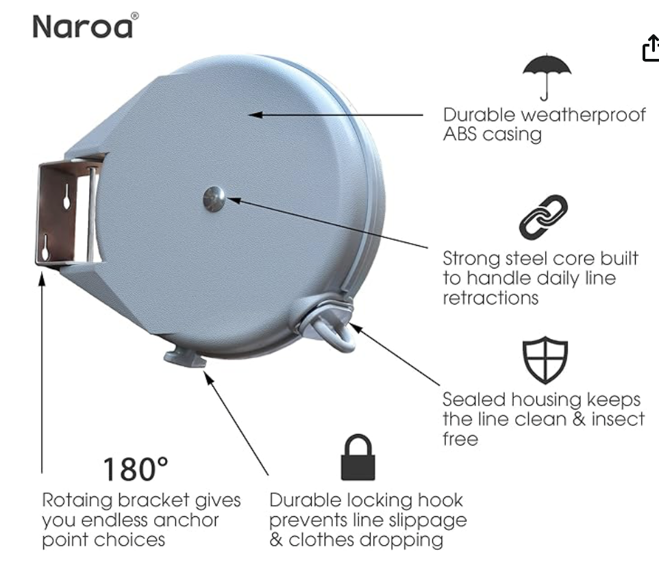 Retractable Clothes Line - 12m / 25kg