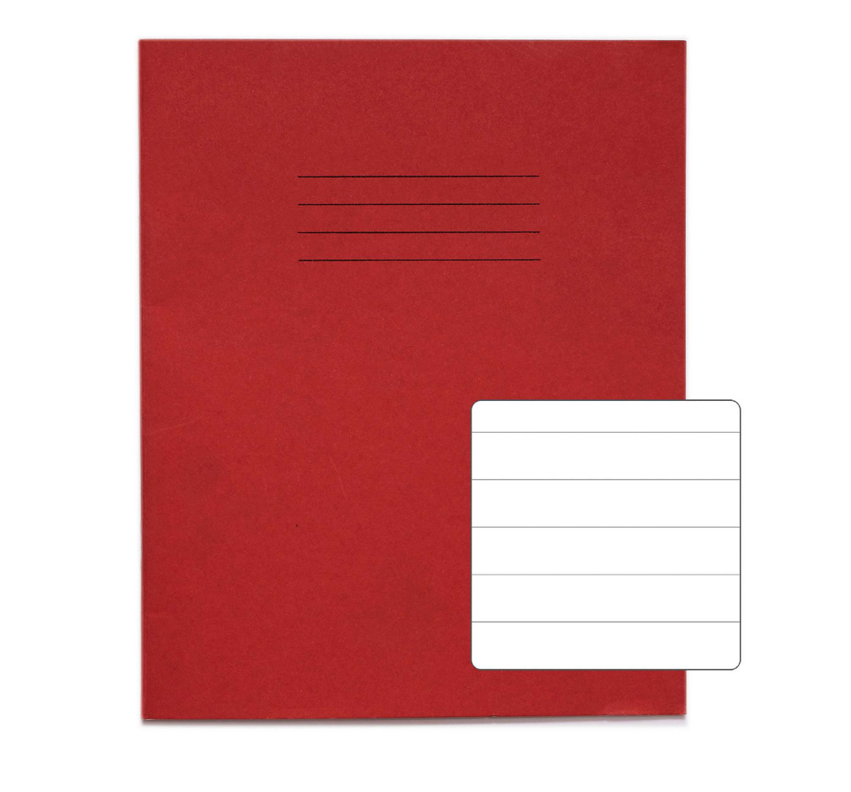 RHINO 8 x 6.5 Exercise Book 40 Page Red 15mm Lined Pack of 10