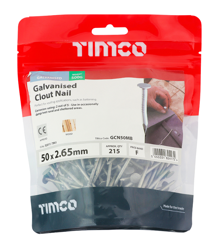 Timco Galvanised Clout Nail - various sizes available