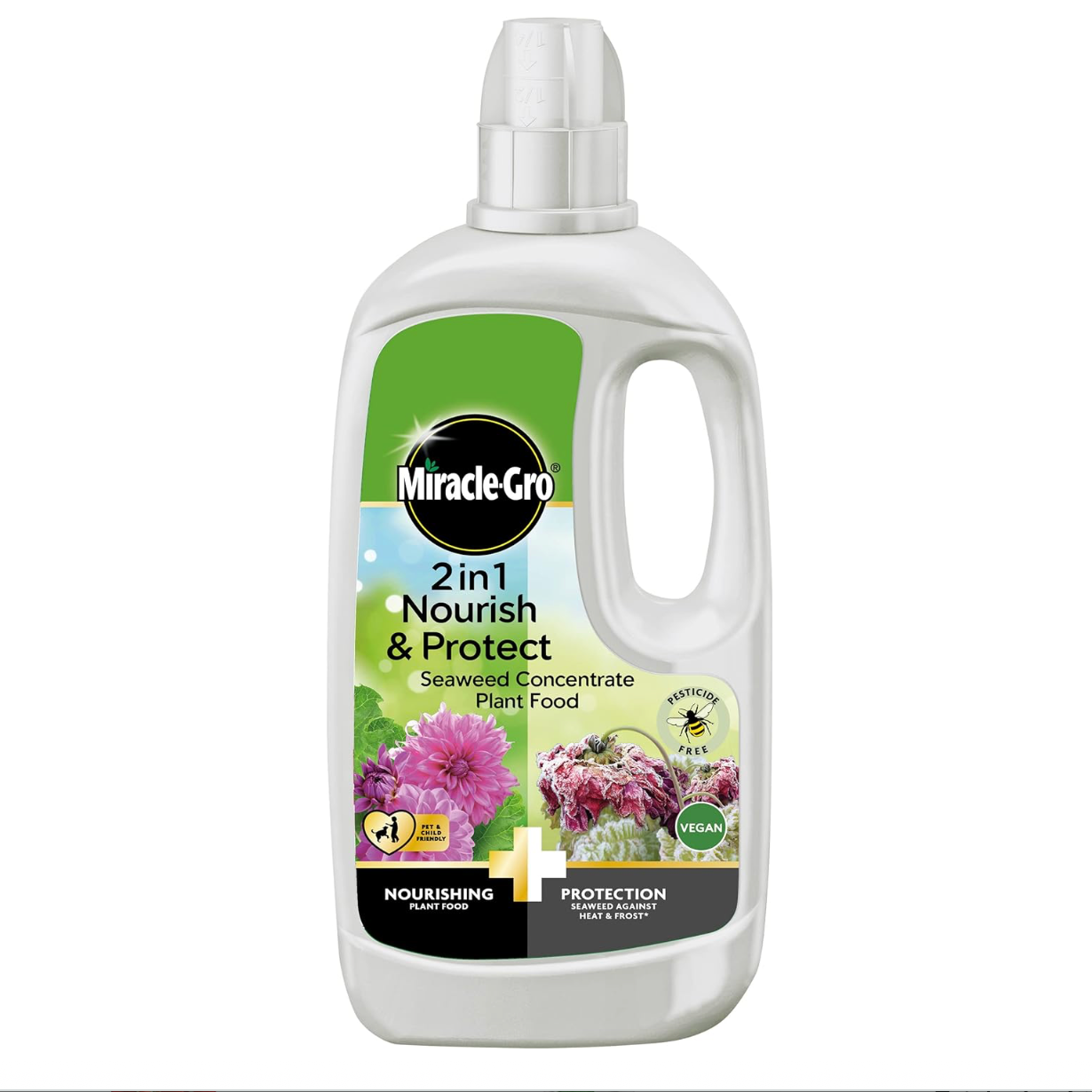 Miracle-Gro 2 in 1 Nourish and Protect Seaweed Concentrate Liquid Plant Food - 800ml