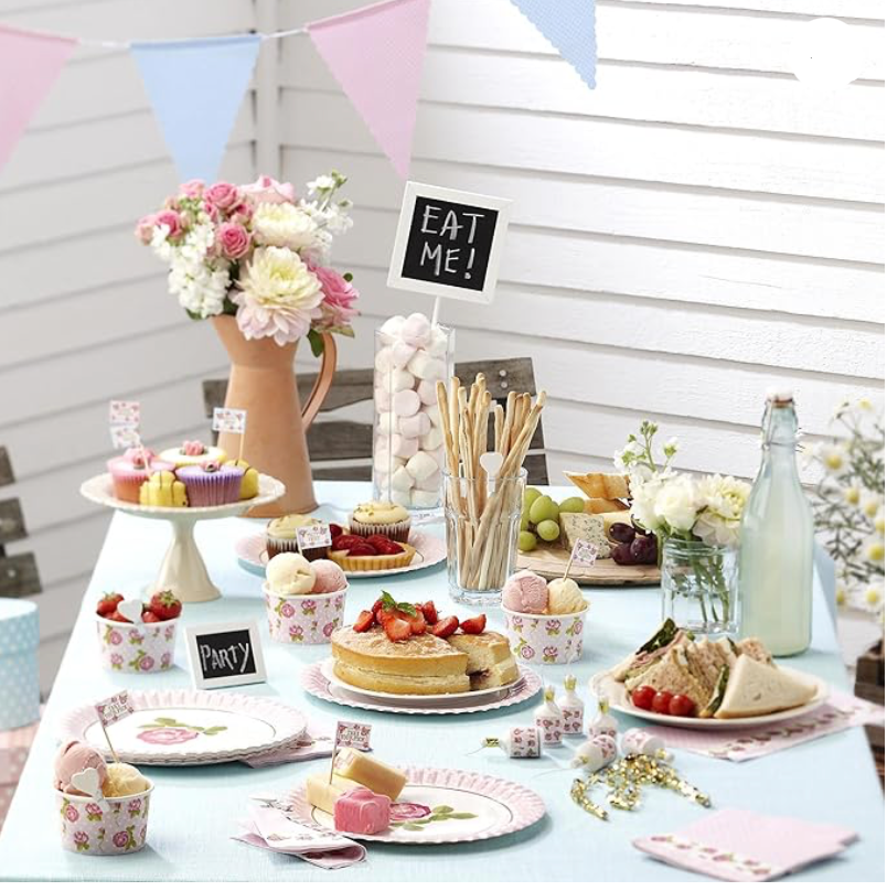 Vintage Rose Sign Chalkboard, White - Set of 5