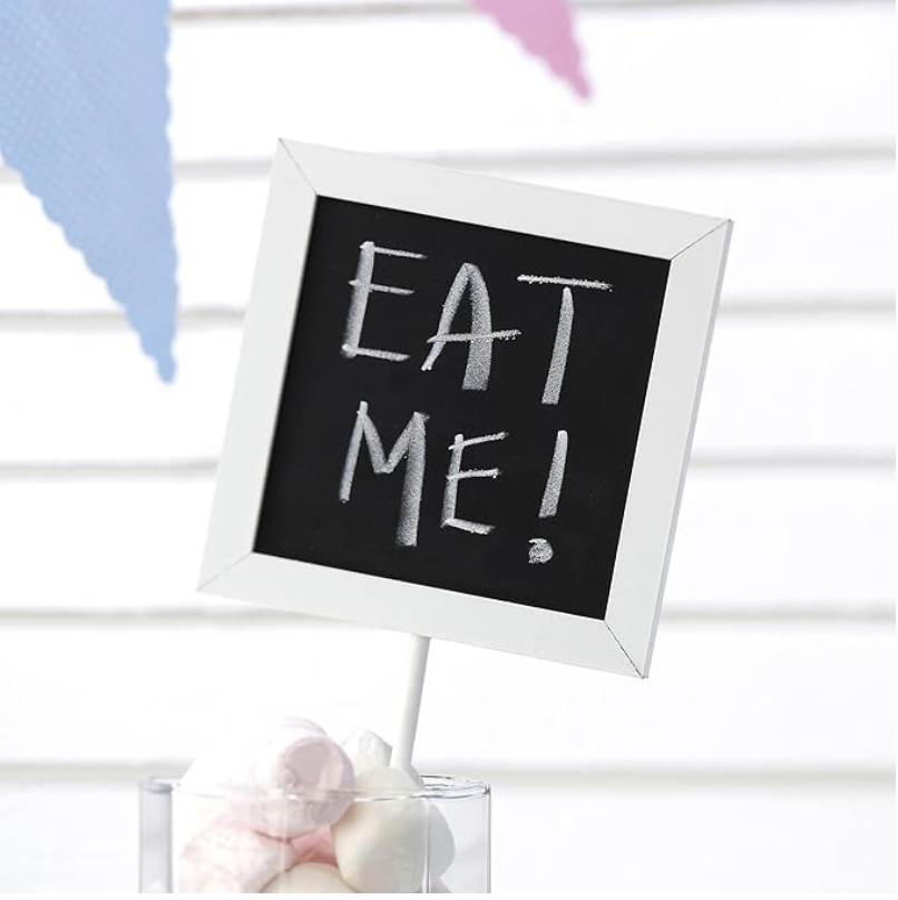 Vintage Rose Sign Chalkboard, White - Set of 5