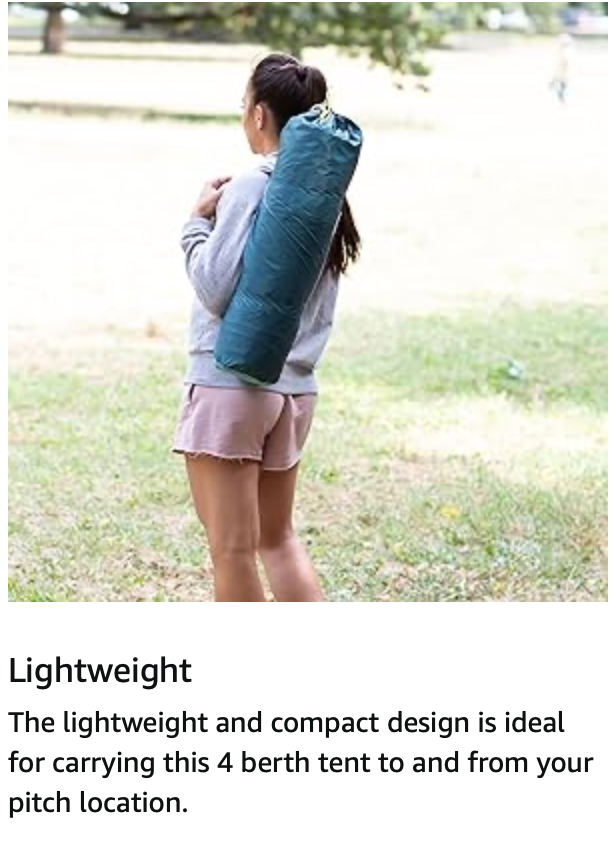 Tambu Acamp 3-4 Person Dome Tent - Green / Bright Red - 55% OFF