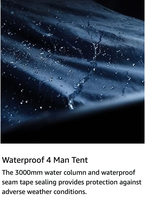 Tambu Acamp 3-4 Person Dome Tent - Grey / Taupe - 55% OFF