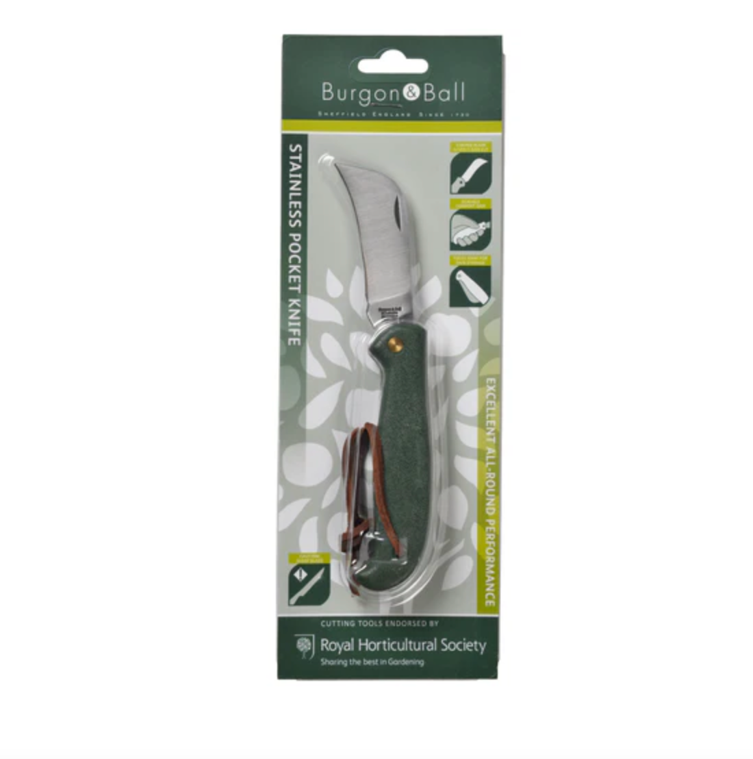 Burgon & Ball Stainless Pocket Knife - RHS Endorsed