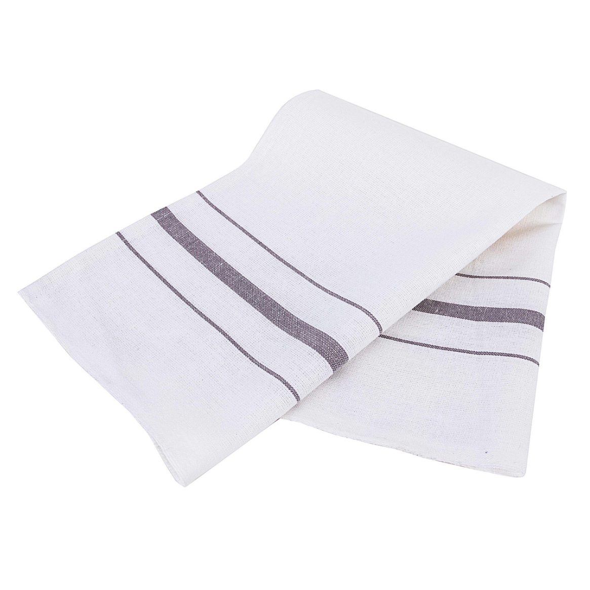 Tea Towel / Glass Cloth Centre Stripe - Charcoal - 55cm x 60cm