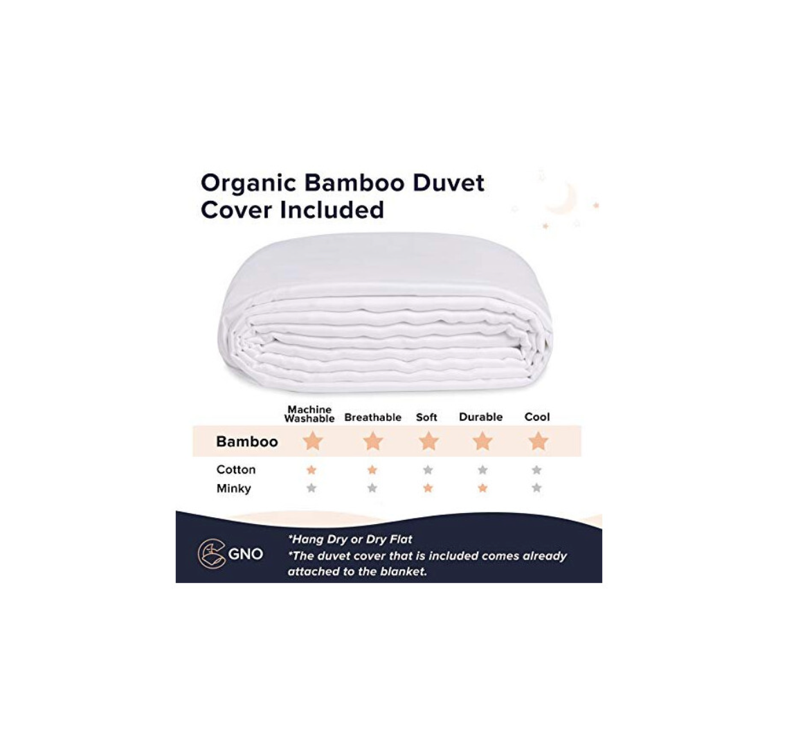 GnO Weighted Blanket with cover 5.5KG (12lbs) Large (152cm x 203cm)