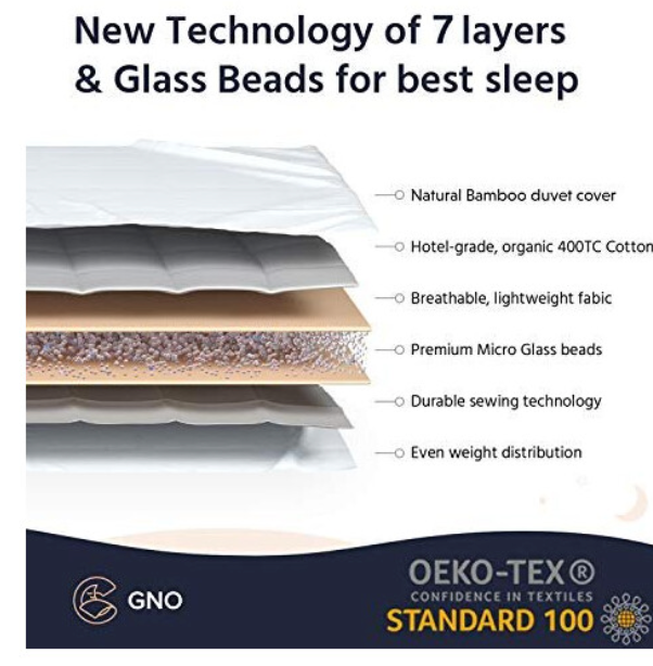 GnO Weighted Blanket with cover 5.5KG (12lbs) Large (152cm x 203cm)