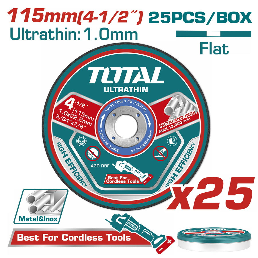 Total Ultra Thin Metal Cutting Disc Set - 25pcs - TAC11011525