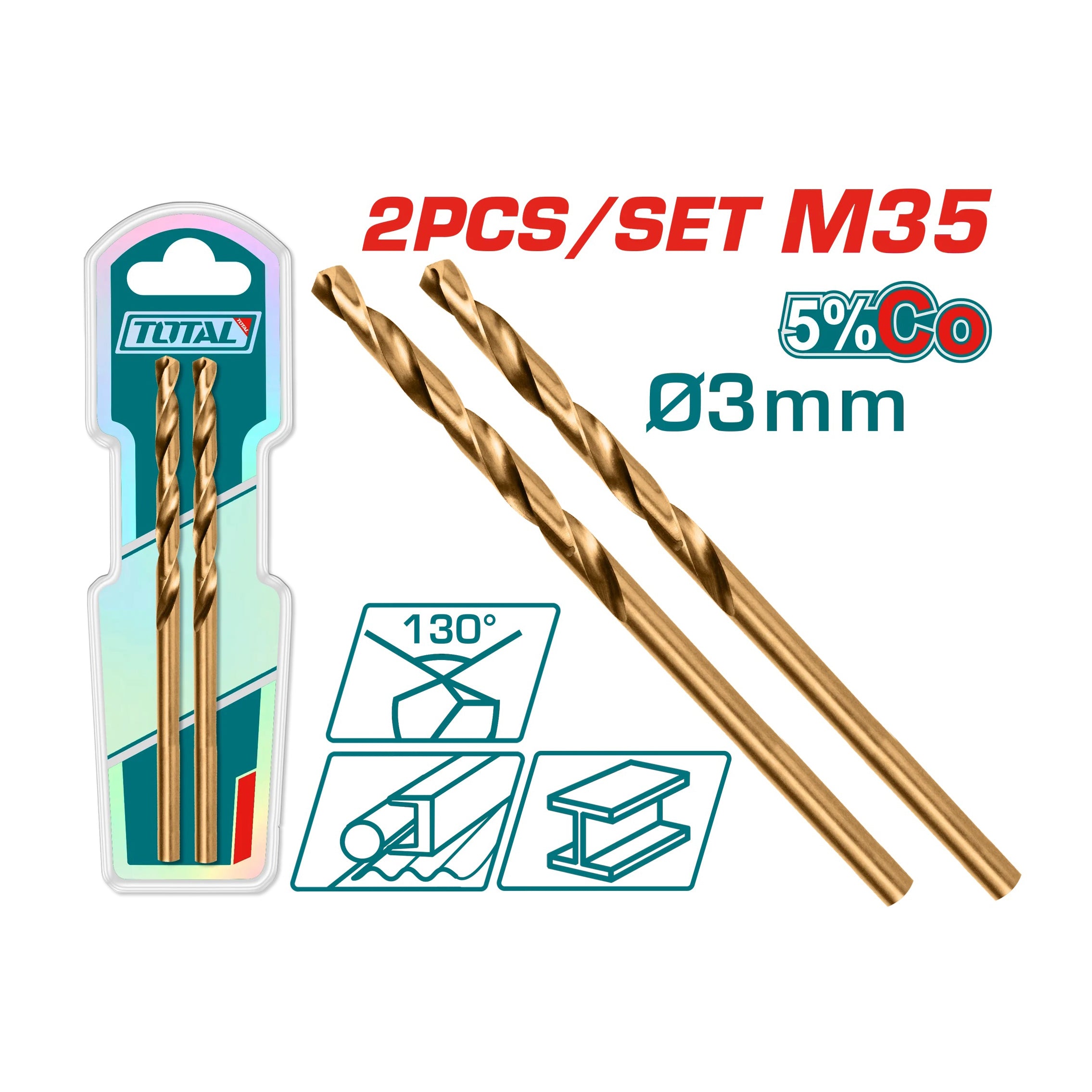 Total M35 HSS-CO Drill Bit 3mm - TAC11203001