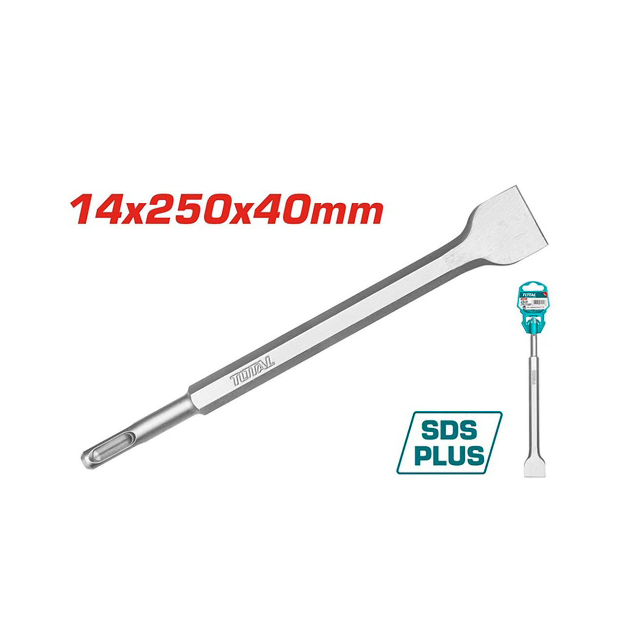 Total SDS Plus Chisel - 14 x 250 x 40mm - TAC15121412