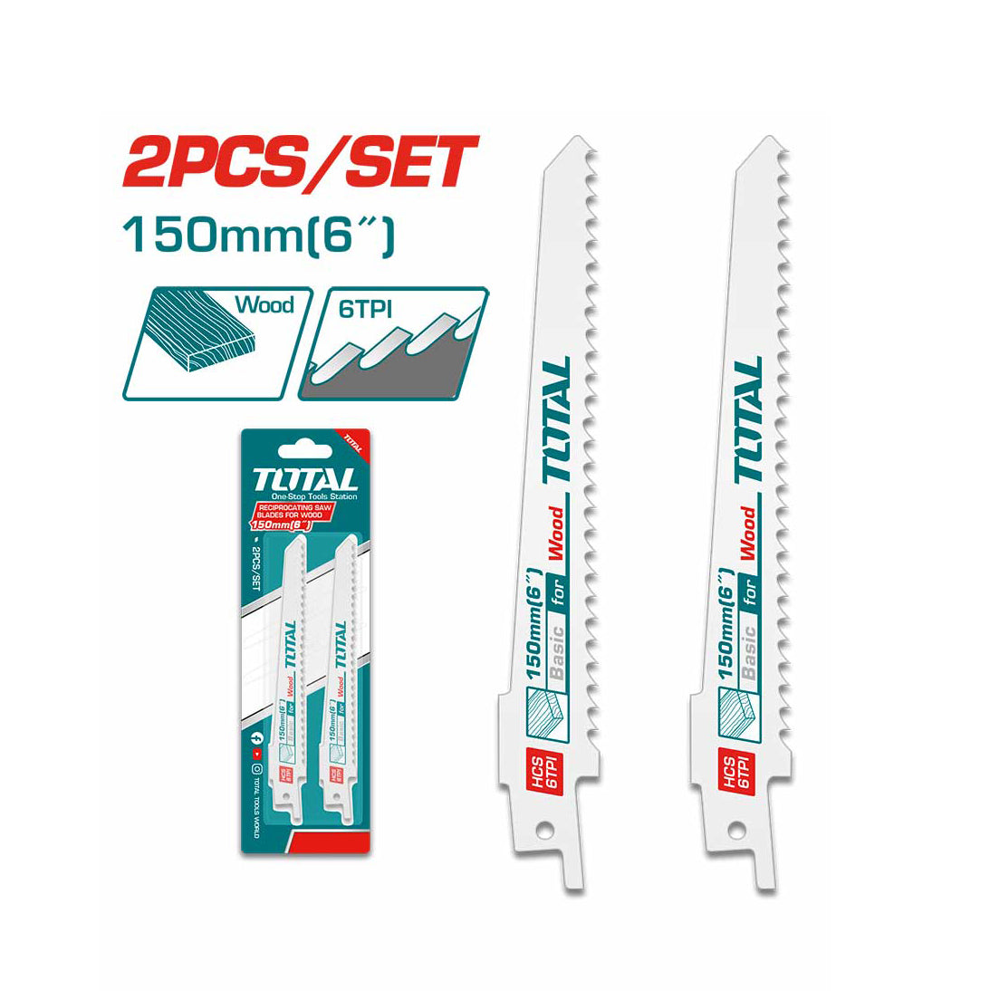 Total Reciprocating Saw Blades - 150mm - TAC52644D