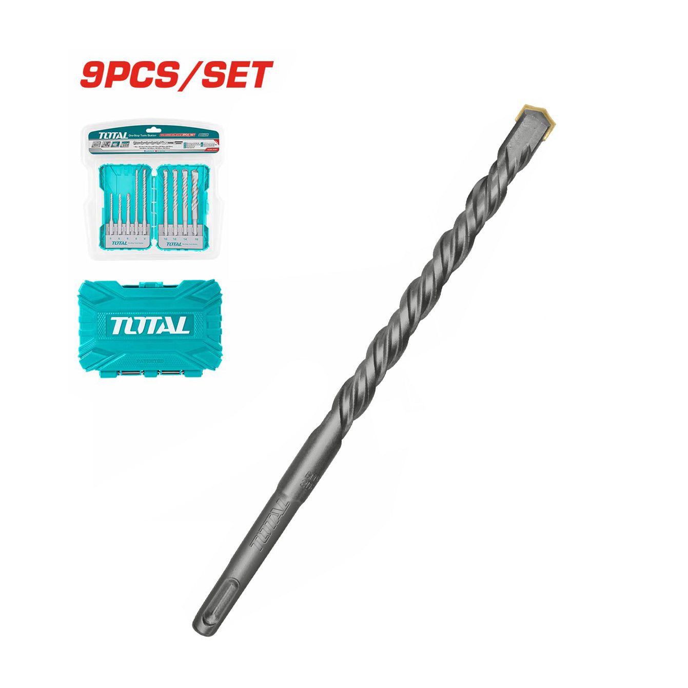 Total SDS Plus Hammer Drill Bits Set - 9pcs - TACSDL30901