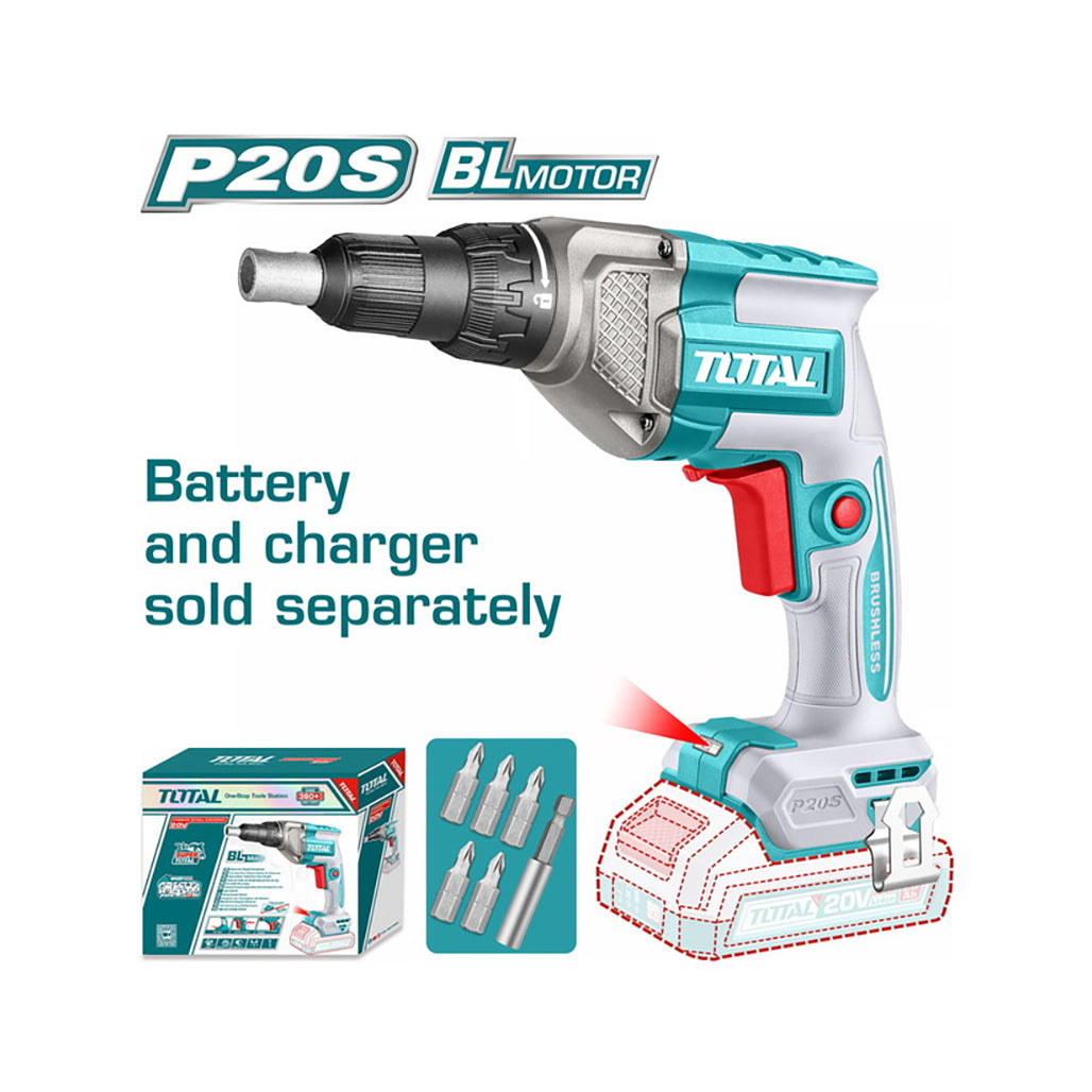 Total Li-Ion 20V Cordless Drywall Screwdriver (Battery not included) - TDSLI20428