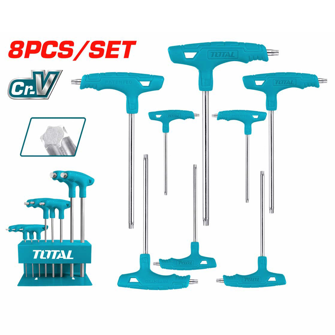 Total Industrial 8 Piece T-Handle Torx Wrench Set - THHW80836