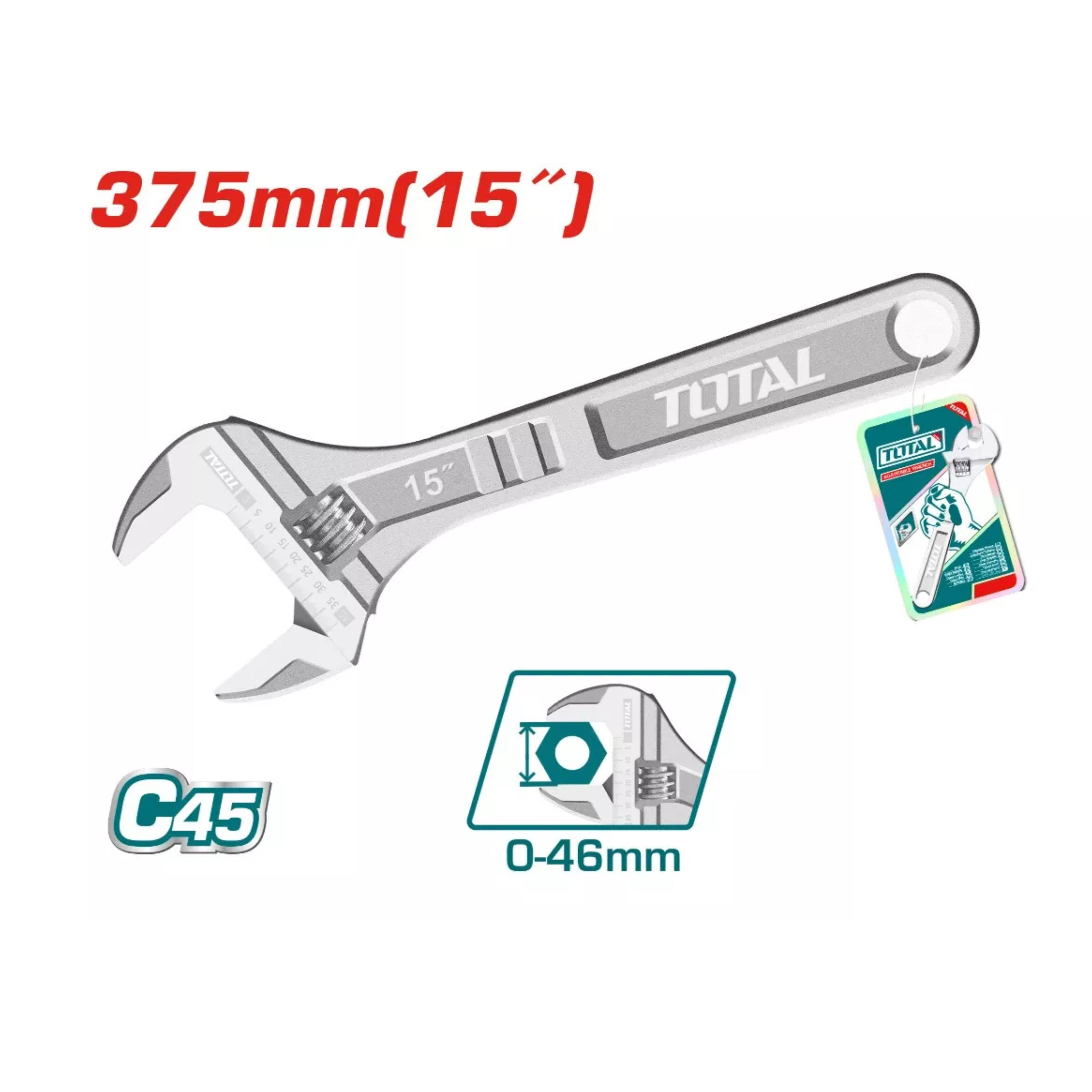 Total Adjustable Wrench - 375mm - THT1010153