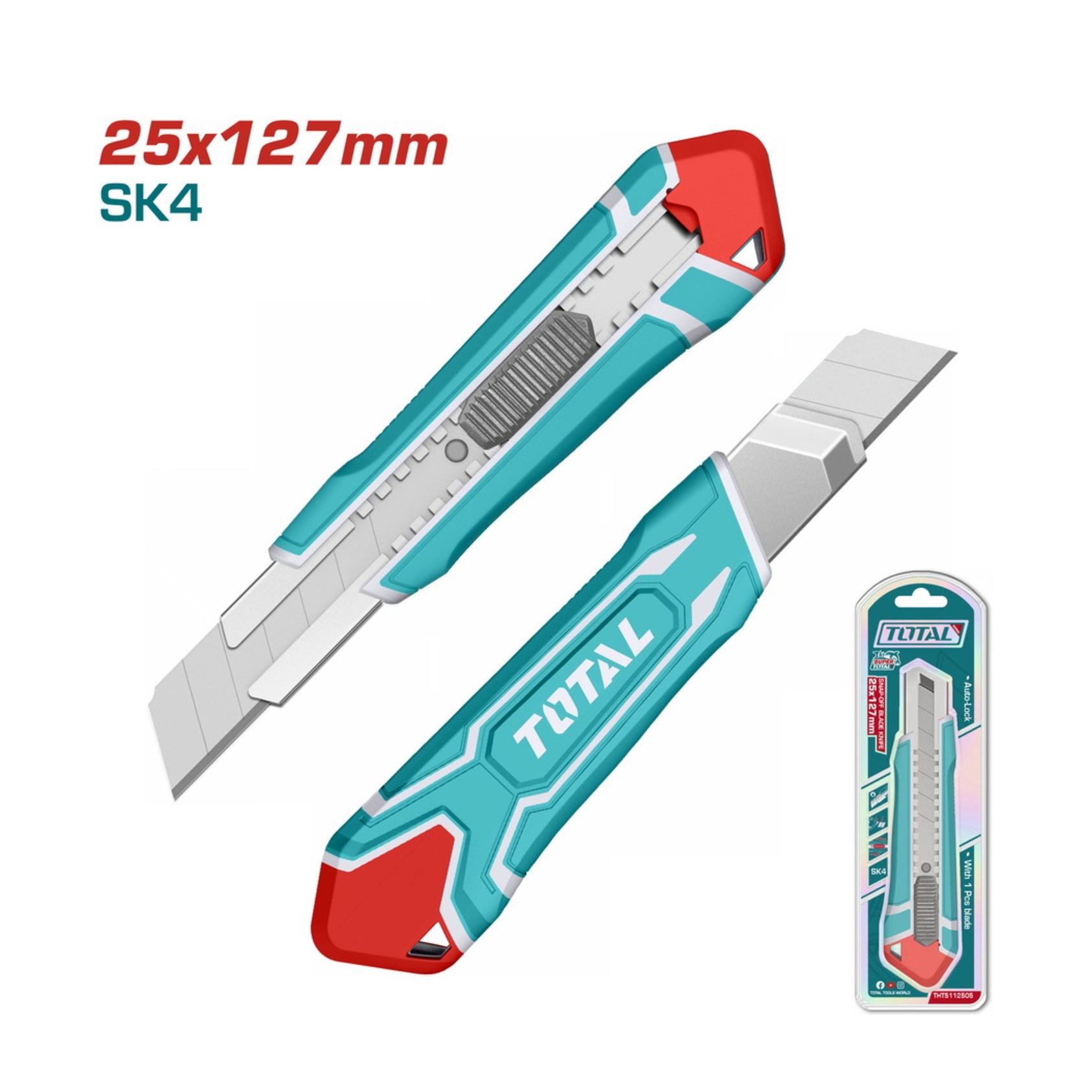 Total Snap Off Blade Knife - 25mm x 127mm - THT5112505