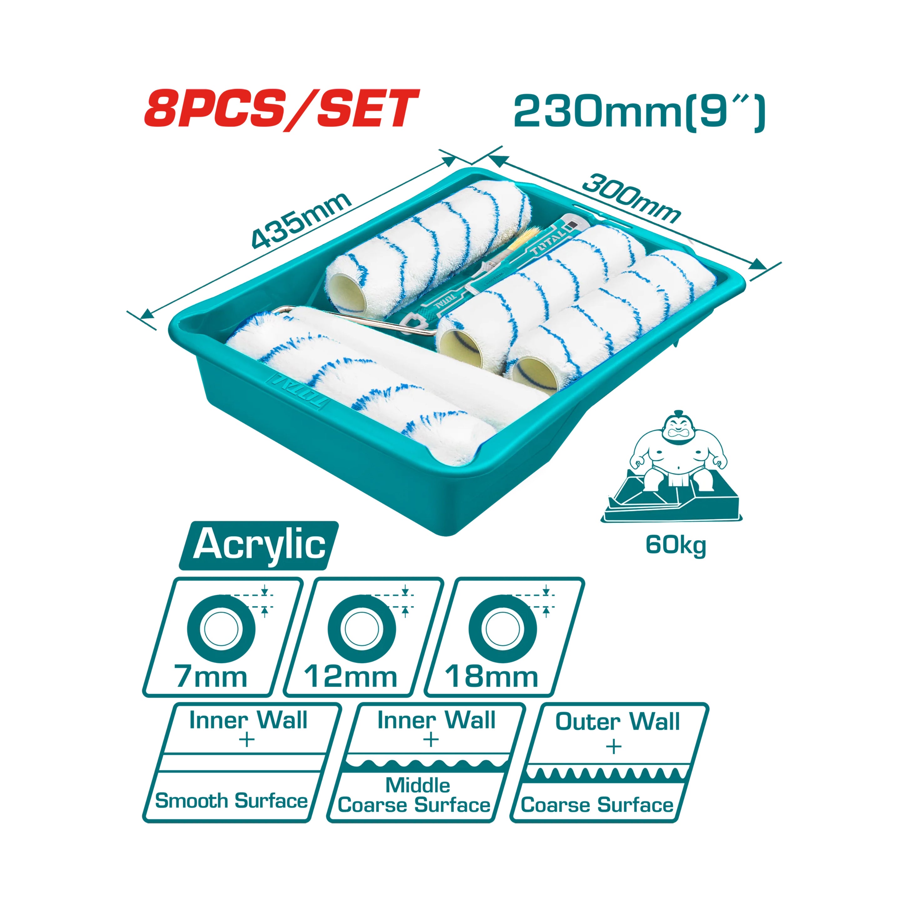 Total Cylinder Brush 8 in 1 Set (Inner and Outer Wall) - THT811223081