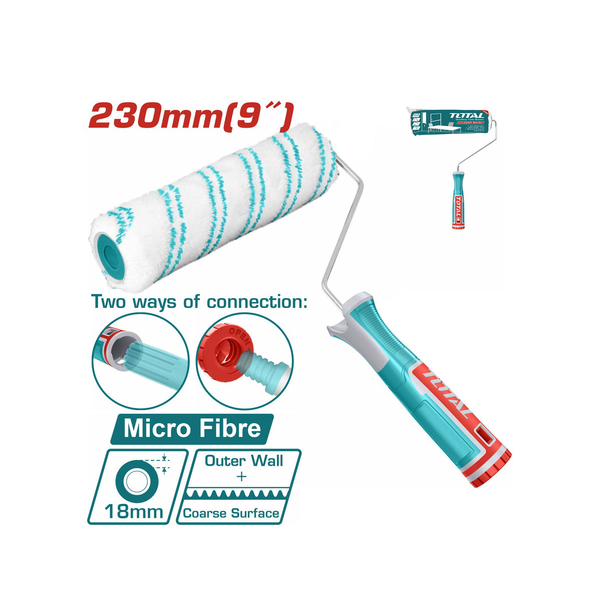 Total Tools Paint Roller & Frame (Exterior Walls) - 9" - THT8593D