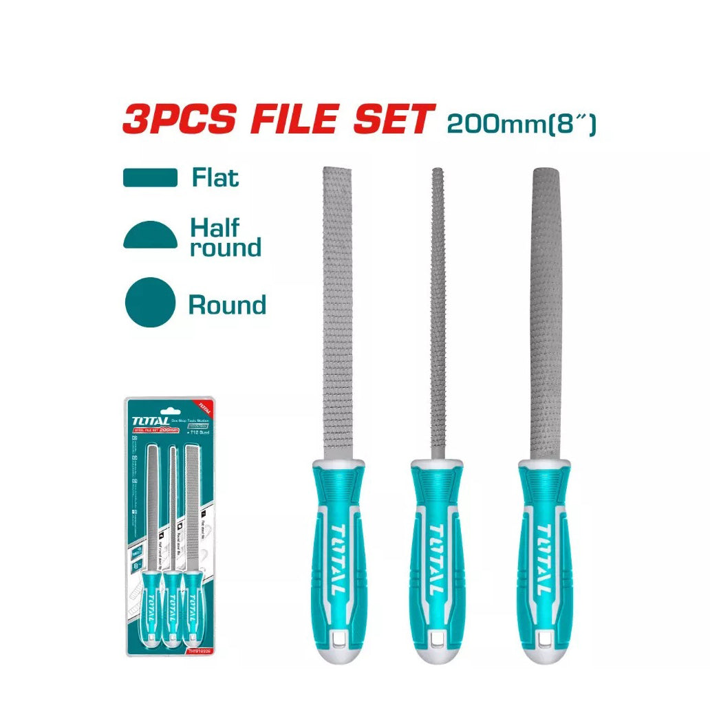 Total Wood File Set - 200mm - 3pcs - THT918326