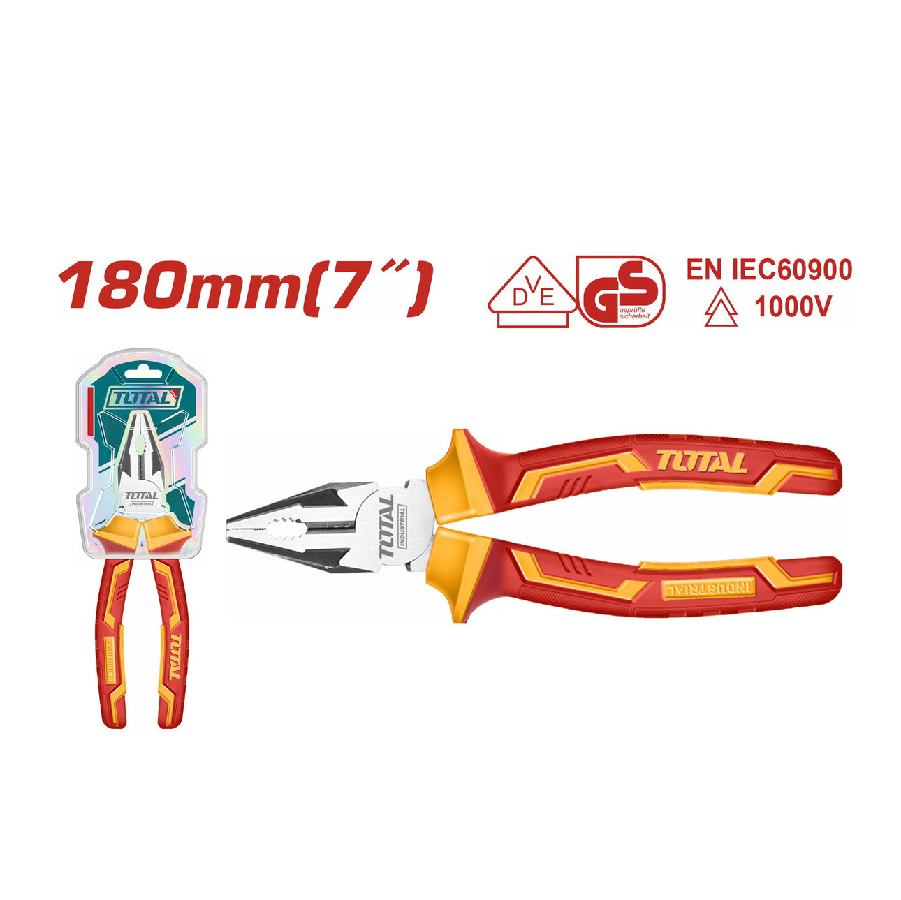 Total Insulated Combination Pliers - 180mm - THTIP2171