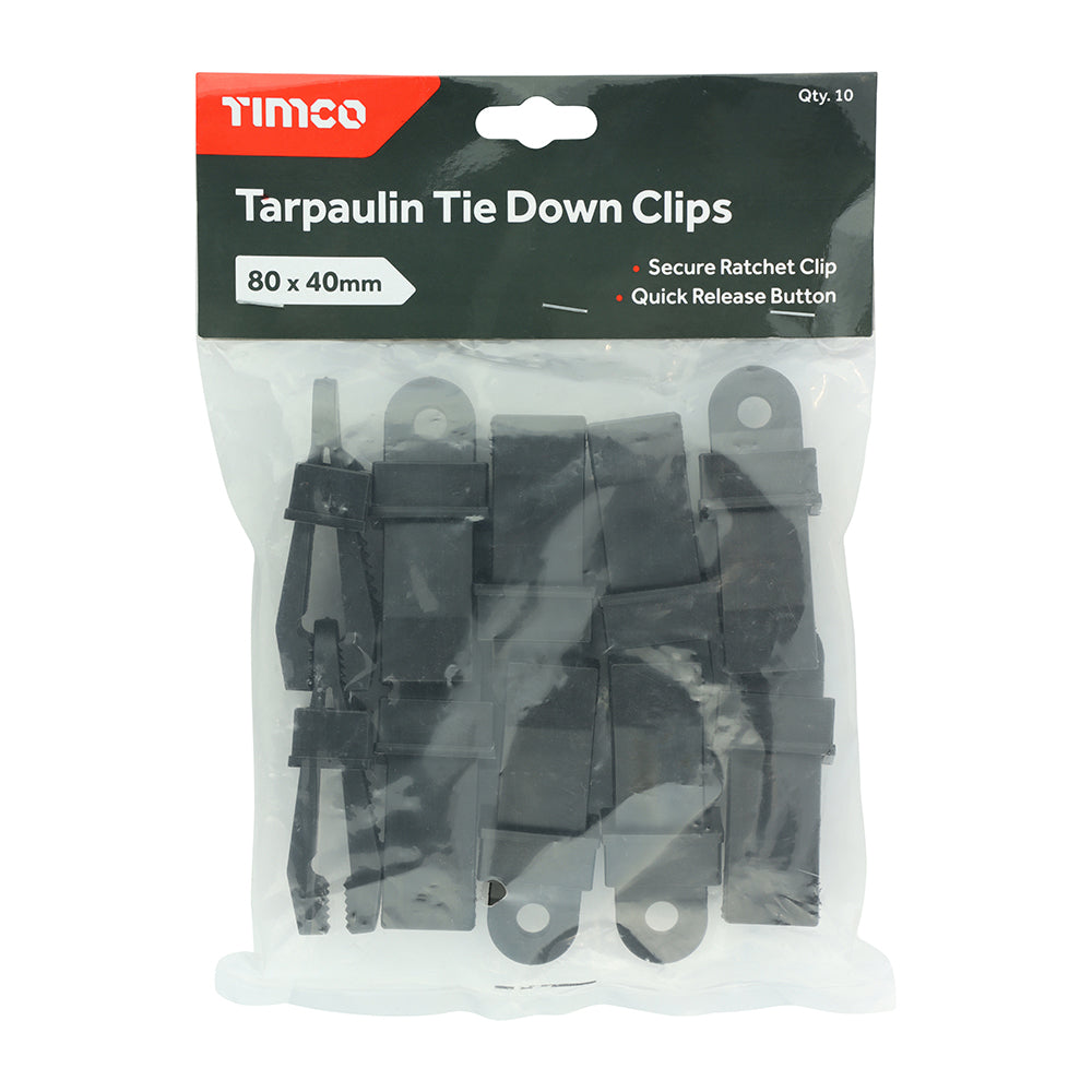 Timco Tarpaulin Tie Down Clips - 10pcs
