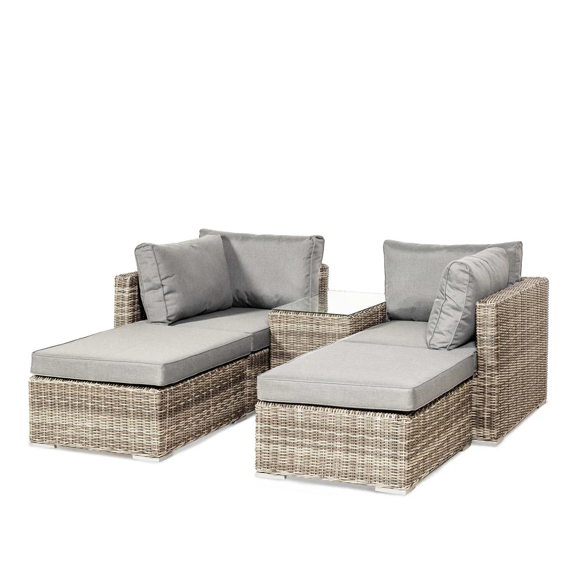 Wentworth 4 Seater Rattan Multi Setting Relaxer Set