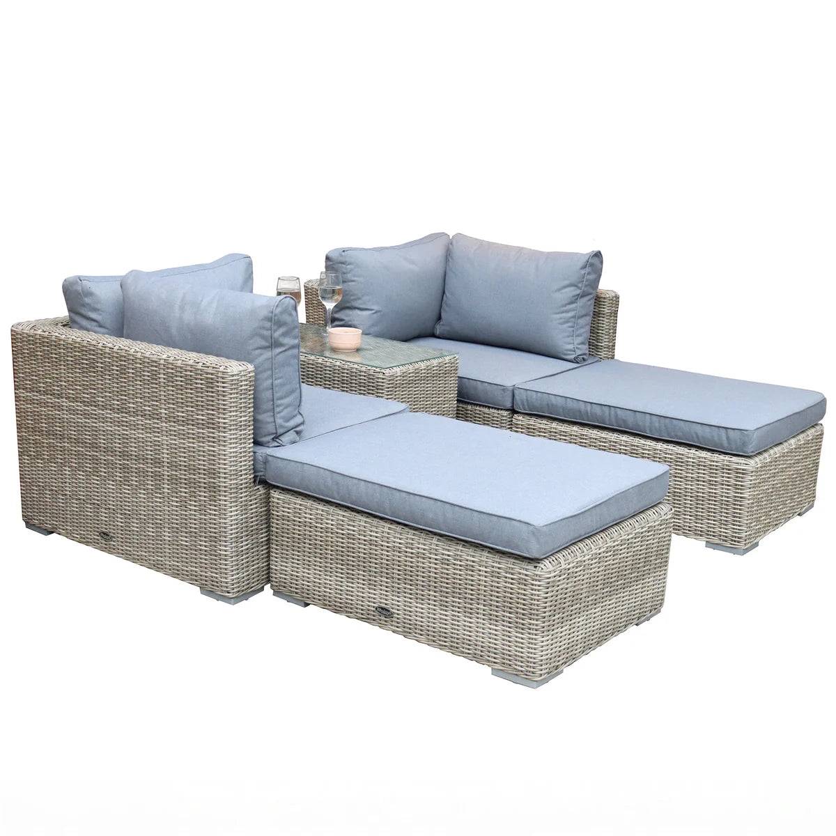 Wentworth 4 Seater Rattan Multi Setting Relaxer Set