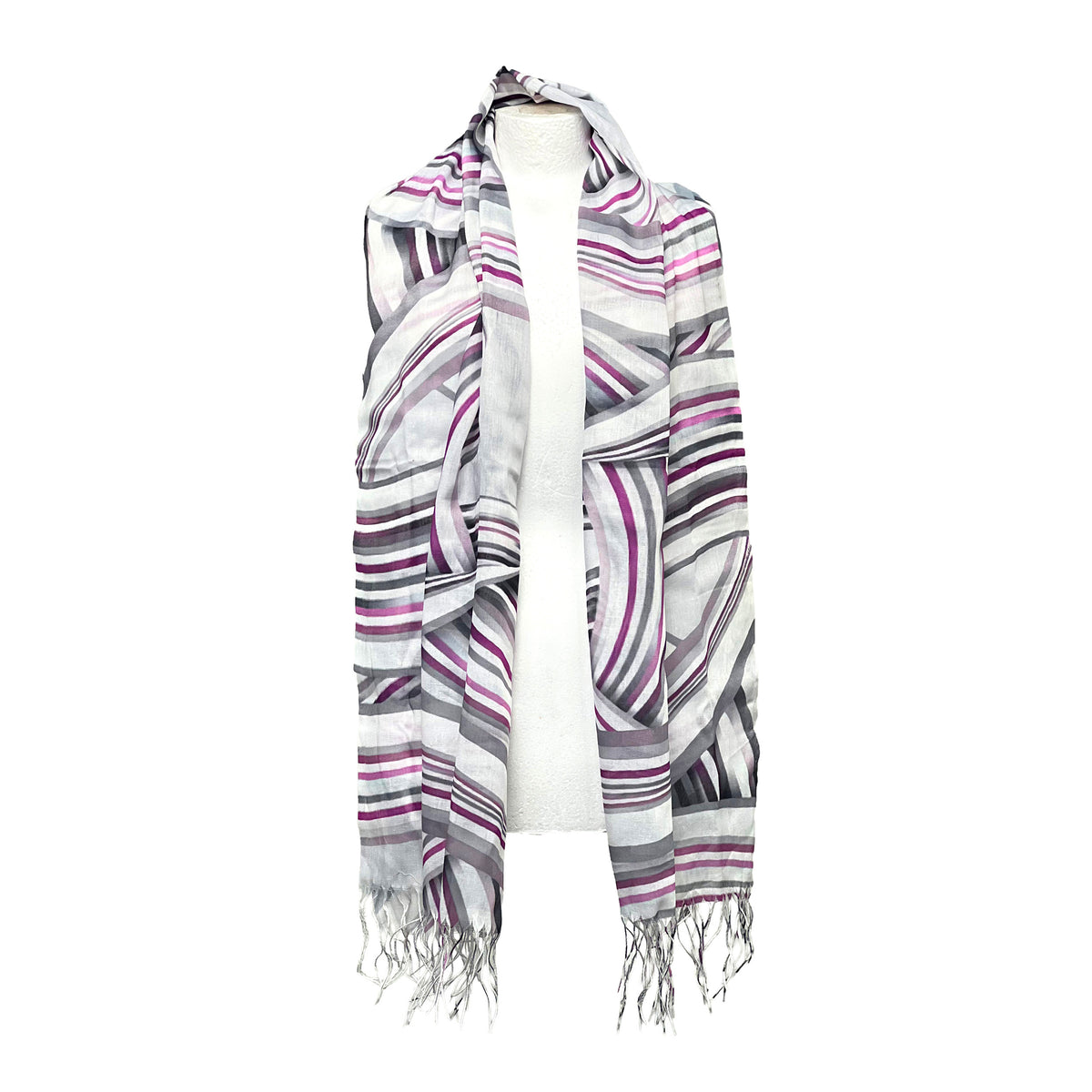 Weavermill Boxed Vintage Scarf " Ribbon Fringe " various colours