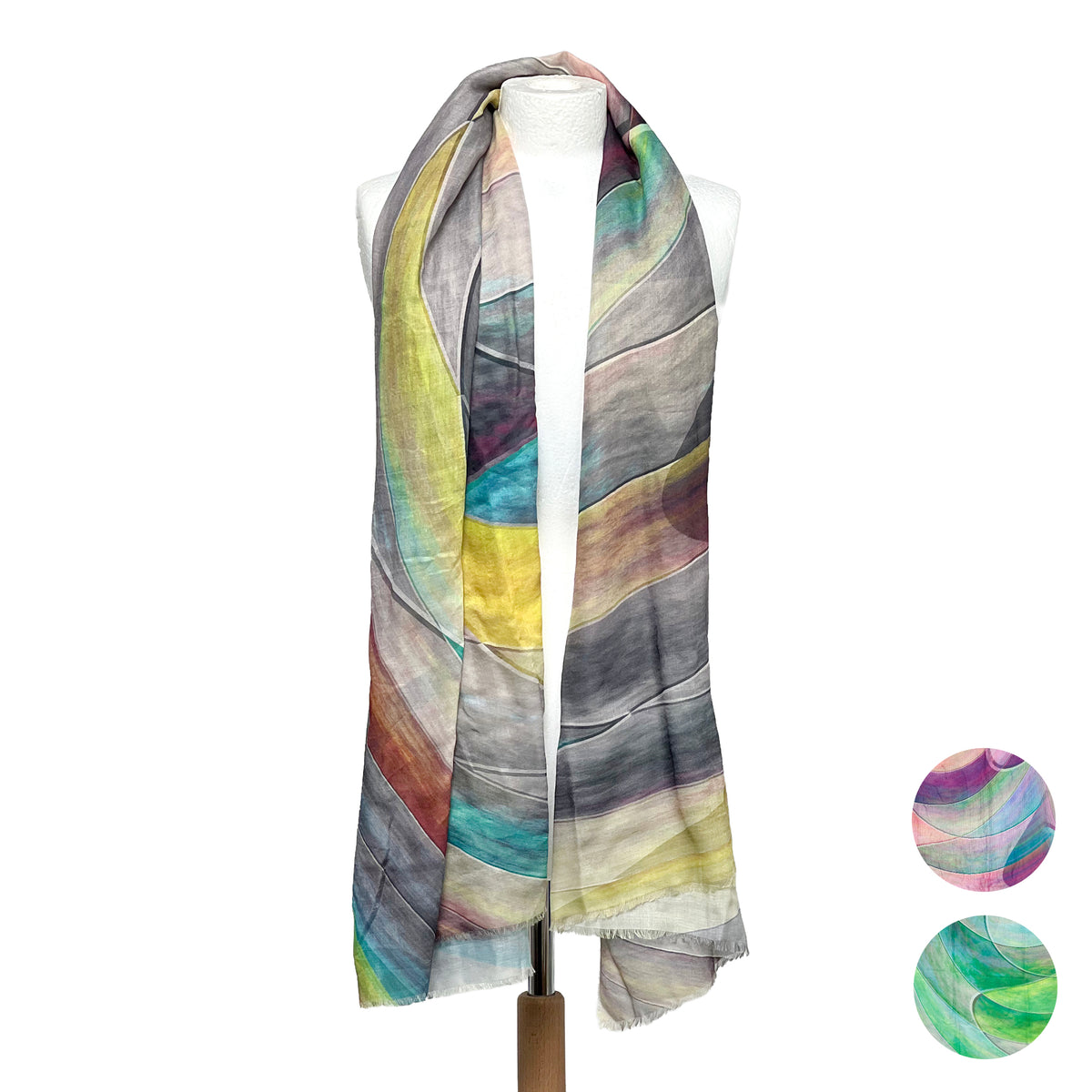 Weavermill Boxed Vintage Scarf " Waves " - Various Colours